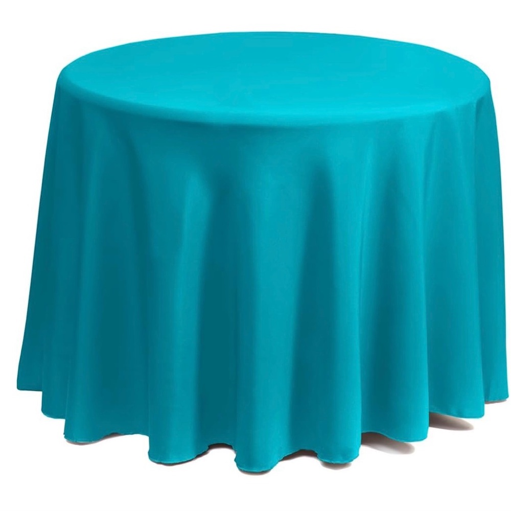 Gee Di Moda 132 inch Carribean Blue Tablecloth for 72 to 96 inch round table